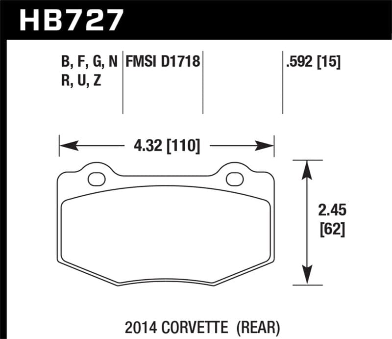 Hawk 16-19 ATS-V HPS Street Rear Brake Pads Hawk Performance